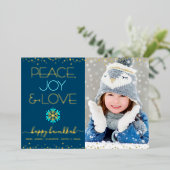 フォトハヌッカピースジョーラブスノーフレーク実在金ゴールド 箔シーズンカード (立ち正面)