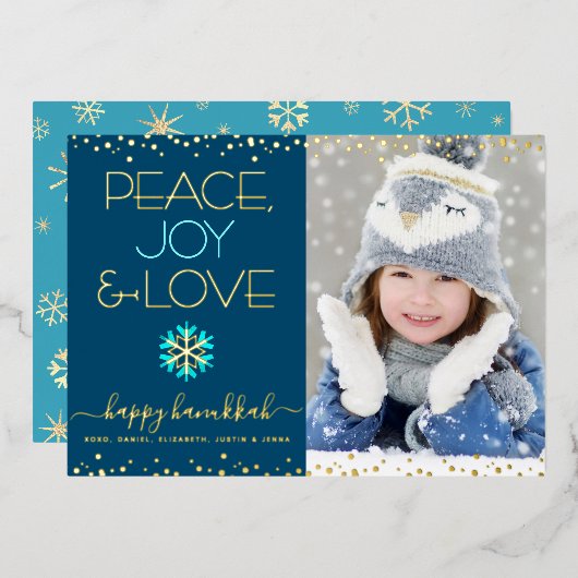 フォトハヌッカピースジョーラブスノーフレーク実在金ゴールド 箔シーズンカード (正面/裏面)