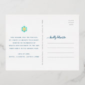 フォトハヌッカピースジョーラブスノーフレーク実在金ゴールド 箔シーズンポストカード (裏面)