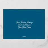 フォトハヌッカブルーホワイト金ゴールド（ユダヤ教）メノラーグリッター 箔シーズンカード (裏面)