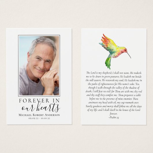 フォトハミングバード祈りの言葉カード (正面&裏面)