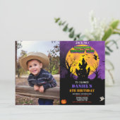 フォトハロウィーンの誕生日の招待コスチュームパーティー 招待状 (スタンド正面)