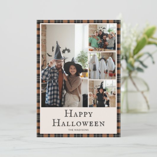 フォトハロウィーンプレイドタータンチェックオレンジブラック シーズンカード (スタンド正面)