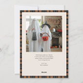 フォトハロウィーンプレイドタータンチェックオレンジブラック シーズンカード (裏面)