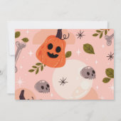 フォトハロウィーン誕生日スリーガールズパーティー幽霊 招待状 (裏面)