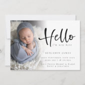 フォトハロモダンー新生児ボーイブルー誕生 案内状 (正面)