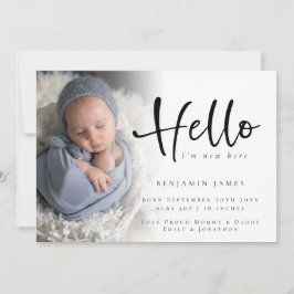 フォトハロモダンー新生児ボーイブルー誕生 案内状