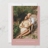 フォトハローベビーほこりっぽいピンク/バラボホベイビーシャワー 招待状 (裏面)