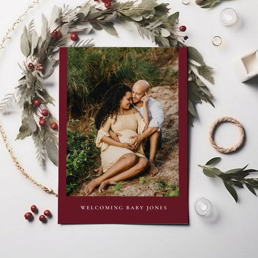 フォトハローベビーモダン冬フェスティバルベビーシャワー 招待状