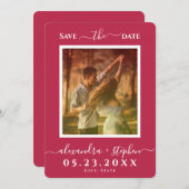 フォトハンドスタイリッシュレタリングミニマリスト セーブザデート (正面/裏面)