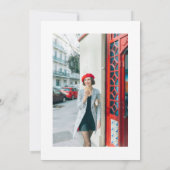 フォトハンドドローシャンパンタワーサーティ誕生日 招待状 (裏面)