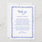 フォトハンドドローフランスのドブルー結婚ズ サンキューカード (裏面)