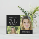 フォトハンドモダンレタータード卒業パーティー招待状 案内状 (スタンド正面)