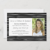 フォトハンドモダンレタータード卒業パーティー招待状 案内状 (裏面)