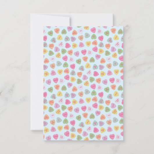 フォトハートキャンディバレンタインデーホリデーカード サンキューカード (裏面)