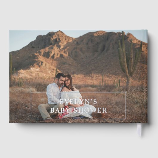 フォトハートスクリプトベビーシャワーブルー ゲストブック (裏面)