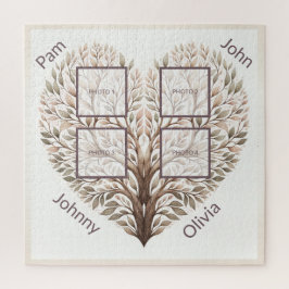 フォトハートパズル4枚の写真を追加 ジグソーパズル