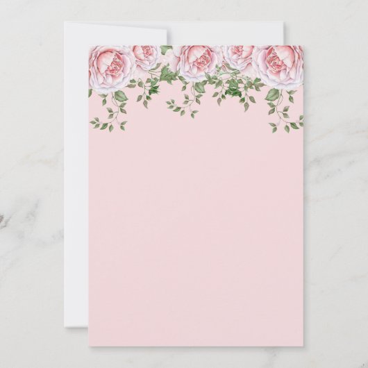 フォトハートピンクバレンタイン婚約パーティ 招待状 (裏面)