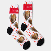 フォトハートペットキャットドッグパーソナライズされた ソックス (右)