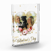 フォトハート金ゴールドバレンタインデーグリッターハート フォトブロック (左)