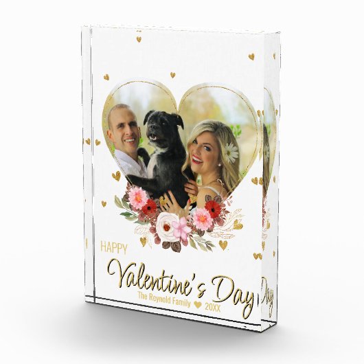フォトハート金ゴールドバレンタインデーグリッターハート フォトブロック (右)