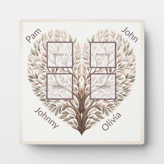 フォトハート4枚の写真を追加 フォトプラーク (正面)