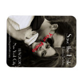 フォトバイリンガルシック日付磁石を保存 マグネット (横)