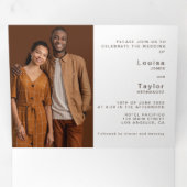 フォトバイリンガル結婚式招待状 – オールインワン 三つ折り招待状 (内部最初)