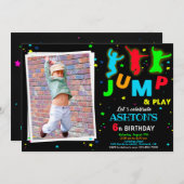 フォトバウンス誕生日の招待ジャンプパーク招待状 招待状 (正面/裏面)