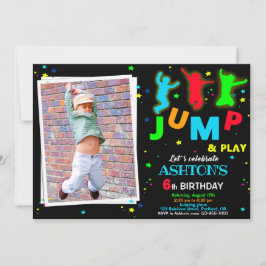 フォトバウンス誕生日の招待ジャンプパーク招待状 招待状