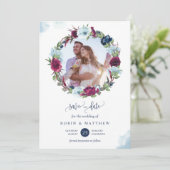 フォトバエレガントルガンディーベリーブルーリース結婚ズ セーブザデート (スタンド正面)