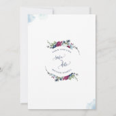 フォトバエレガントルガンディーベリーブルーリース結婚ズ セーブザデート (裏面)