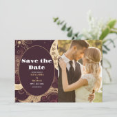 フォトバエレガントルガンディ金ゴールドシレ結婚ンツ セーブザデート (スタンド正面)