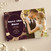 フォトバエレガントルガンディ金ゴールドシレ結婚ンツ セーブザデート