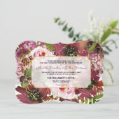 フォトバエレガントルガンディ金ゴールドピンクフローラ結婚ズ 招待状 (スタンド正面)