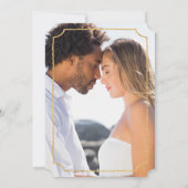 フォトバエレガントルガンディ金ゴールドピンクボホ結婚ズ 招待状 (裏面)