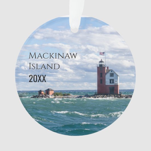 フォトバケーションの追加マッキノー島クリスマス オーナメント (正面)