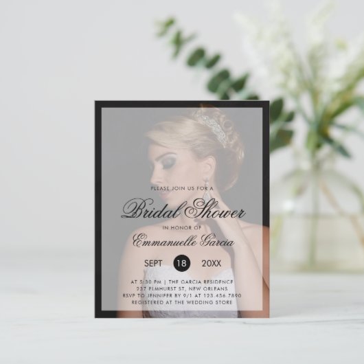 フォトバジェットモダンブライダルシャワーへの招待 (スタンド正面)