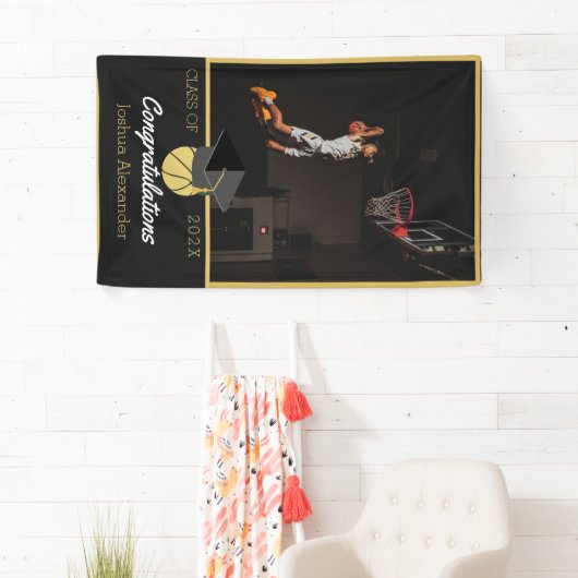 フォトバスケットボール選手祝賀卒業生 横断幕 (インサイチュ)