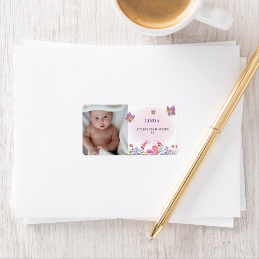 フォトバタフライとミツバチの住所 ラベル (インサイチュ)