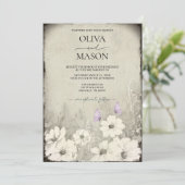 フォトバタフライ結婚ワイルドフラワー 招待状 (スタンド正面)