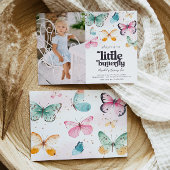 フォトバタフライ誕生日招待状 招待状