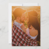 フォトバックエレガント付きスクリプ結婚ト 招待状 (裏面)