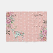 フォトバックグラウンドベビーフローラドットディアアントラーBOHO フリースブランケット (正面(横))