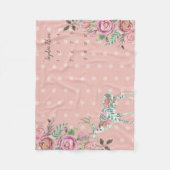 フォトバックグラウンドベビーフローラドットディアアントラーBOHO フリースブランケット (正面)