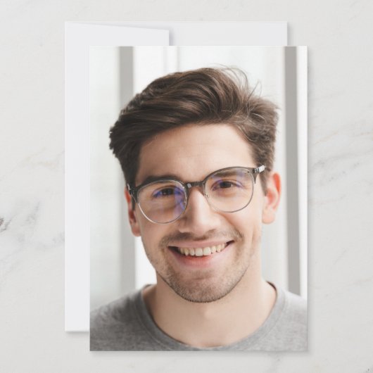 フォトバックグラウンド卒業パーティーVellum Overlay 招待状 (正面)