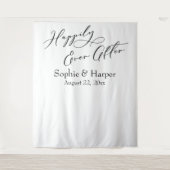 フォトバックシンプルバックの後ずっと幸せに タペストリー (正面)