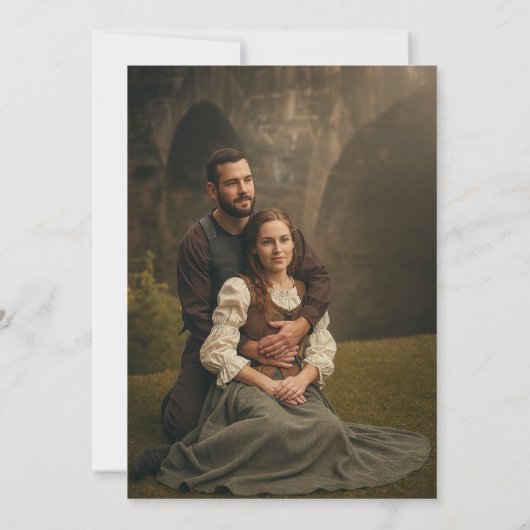 フォトバックバジルグリーンとクリームフローラ セーブザデート (裏面)