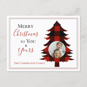 フォトバッファローチェックのクリスマスツリー ポストカード