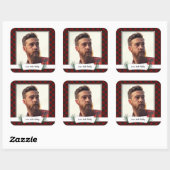 フォトバッファロープレイドクリスマスプレゼントラベルシール スクエアシール (シート)